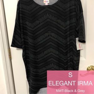 NWT Small LulaRoe Black & Gray Irma